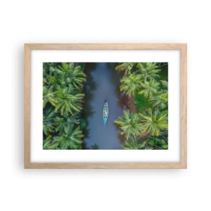 Poster in einem Rahmen aus heller Eiche - Auf einem tropischen Pfad - 40x30 cm
