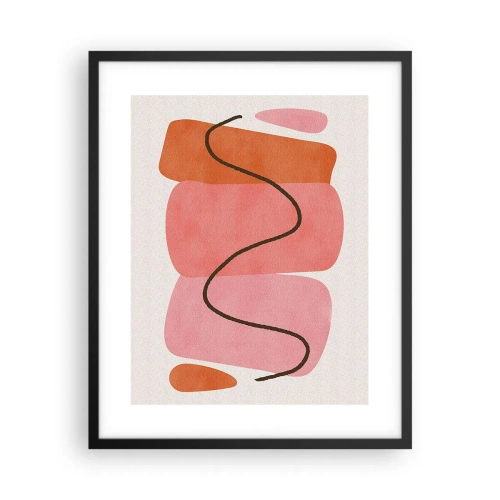 Poster in einem schwarzem Rahmen - Sanfte Bewegung der Formen - 40x50 cm