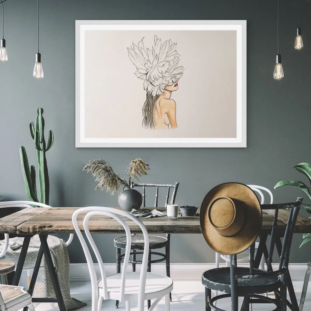 Poster in einem weißen Rahmen - Gekrönte Schönheit - 50x40 cm