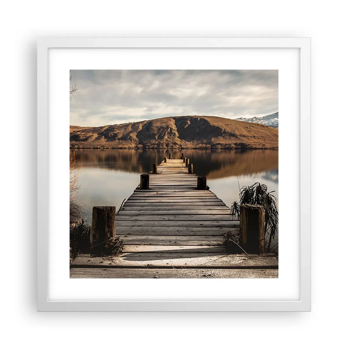 Poster in einem weißen Rahmen - Landschaft in Stille - 40x40 cm