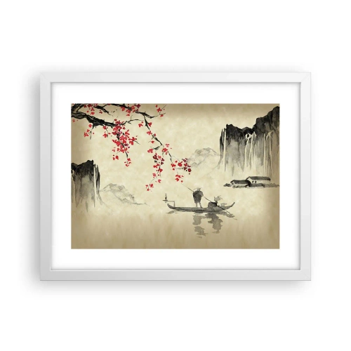 Poster in einem weißen Rahmen - Im Land der blühenden Kirschbäume - 40x30 cm