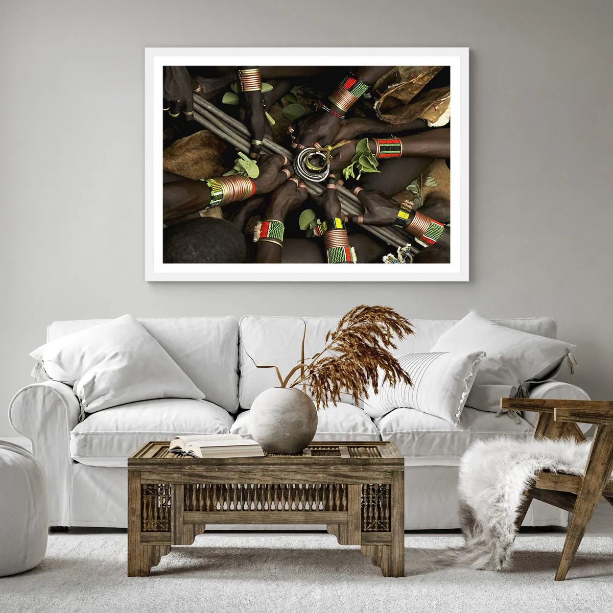 Poster in einem weißen Rahmen - Wir sind zusammen - 60x60 cm