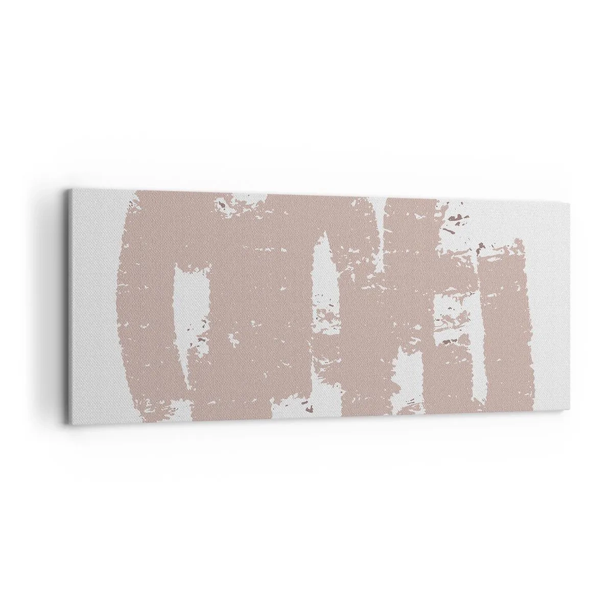 Bild auf Leinwand - Leinwandbild - Zartrosa Formen auf hellem Hintergrund - 120x50cm - Abstraktion in zartem Rosa - Moderne Wanddekoration für Wohnzimmer und Schlafzimmer ARTTOR