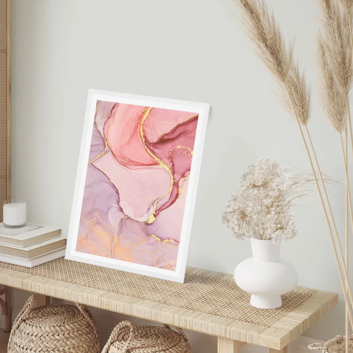 Poster in einem weißen Rahmen - Eine Liebkosung der Farben - 30x40 cm