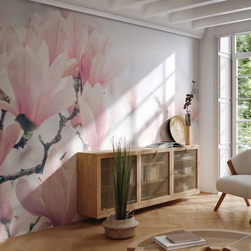 Selbstklebende Fototapete Deluxe Sticker - Das Ideal der Subtilität - Magnolie, Blumen, Magnolienbaum - 200x140 cm