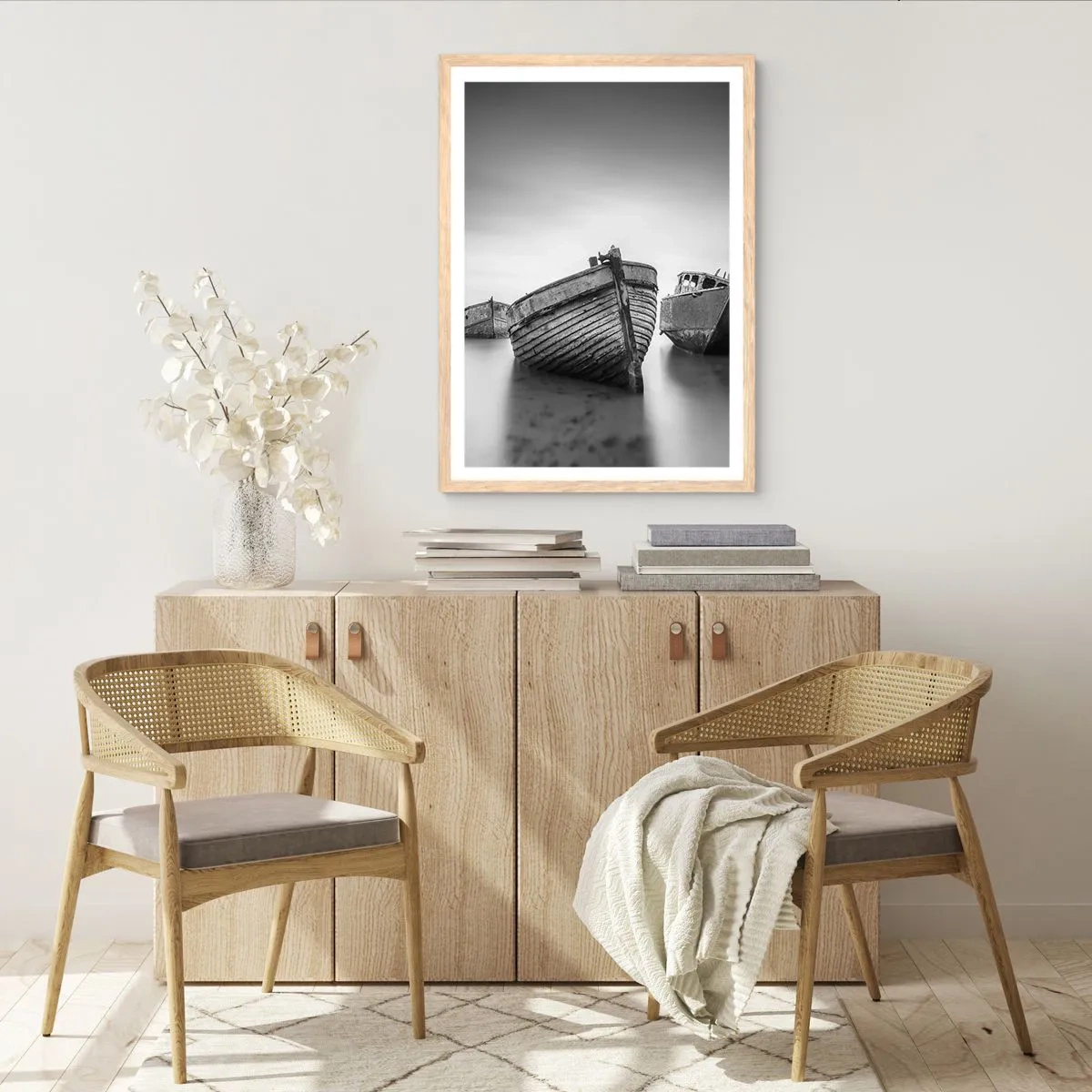 Poster in einem Rahmen aus heller Eiche - Nur Erinnerungen ... - 61x91 cm