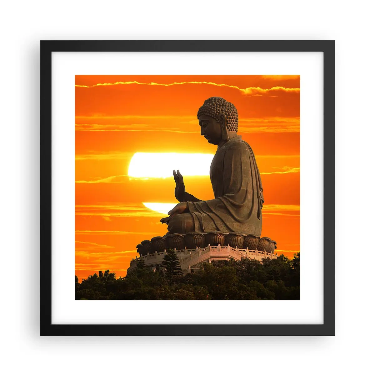 Poster in einem schwarzem Rahmen - Keine Angst vor der Welt - 40x40 cm