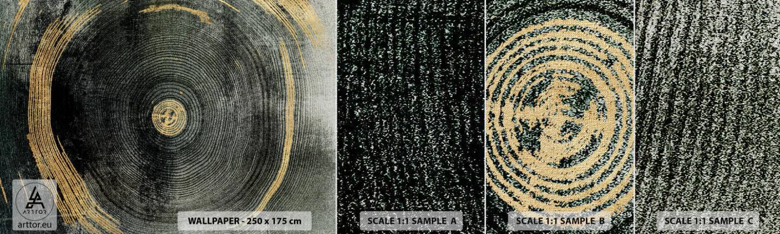 Fototapeten Muster Premium Canvas - Veränderung und Beständigkeit - Dunkel, Holz, Art Deco - 100x30 cm