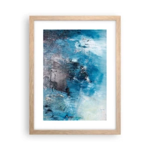 Poster in einem Rahmen aus heller Eiche - Rhapsodie in Blau - 30x40 cm