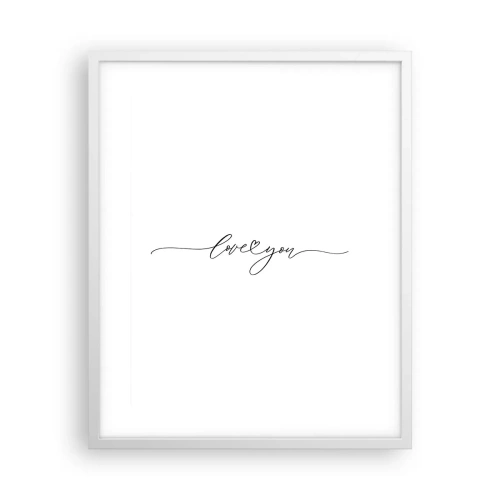 Poster in einem weißen Rahmen - Schwarz auf weiß - 40x50 cm