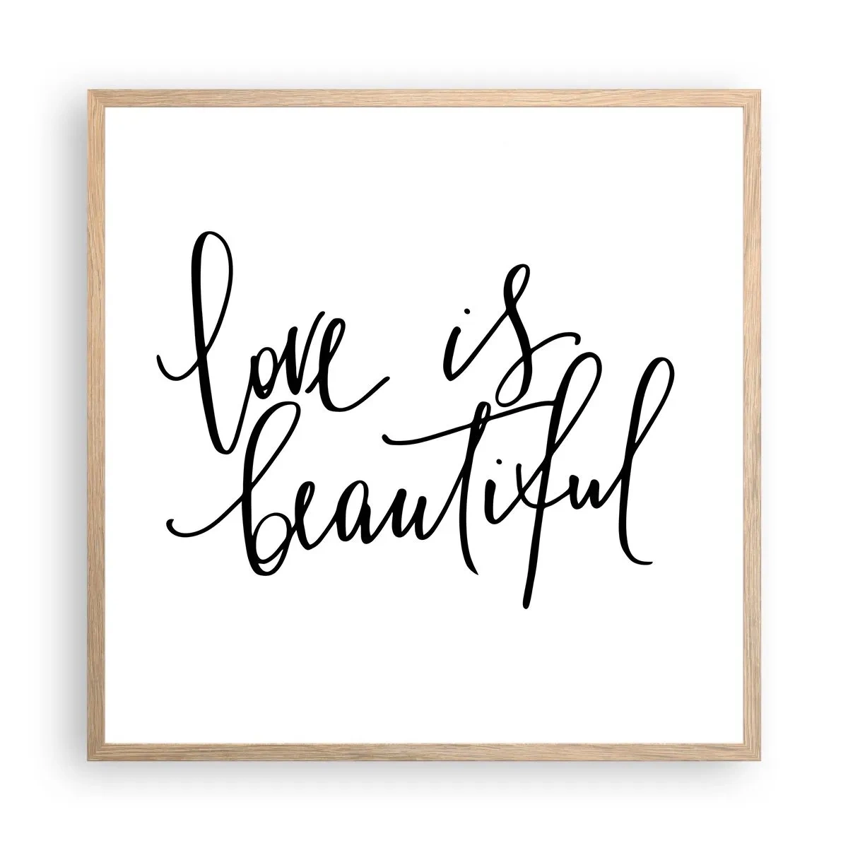 Poster in einem Rahmen aus heller Eiche - Lies und wiederhol - 60x60 cm