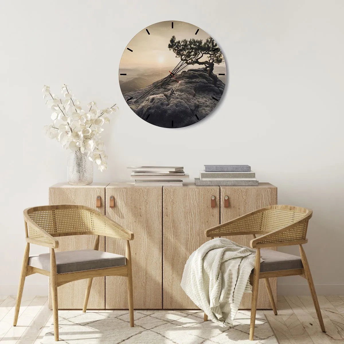 Wanduhr - Glasuhr - Das Leben gewinnt immer - 40x40 cm