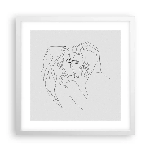 Poster in einem weißen Rahmen - Dieselbe Linie - 40x40 cm