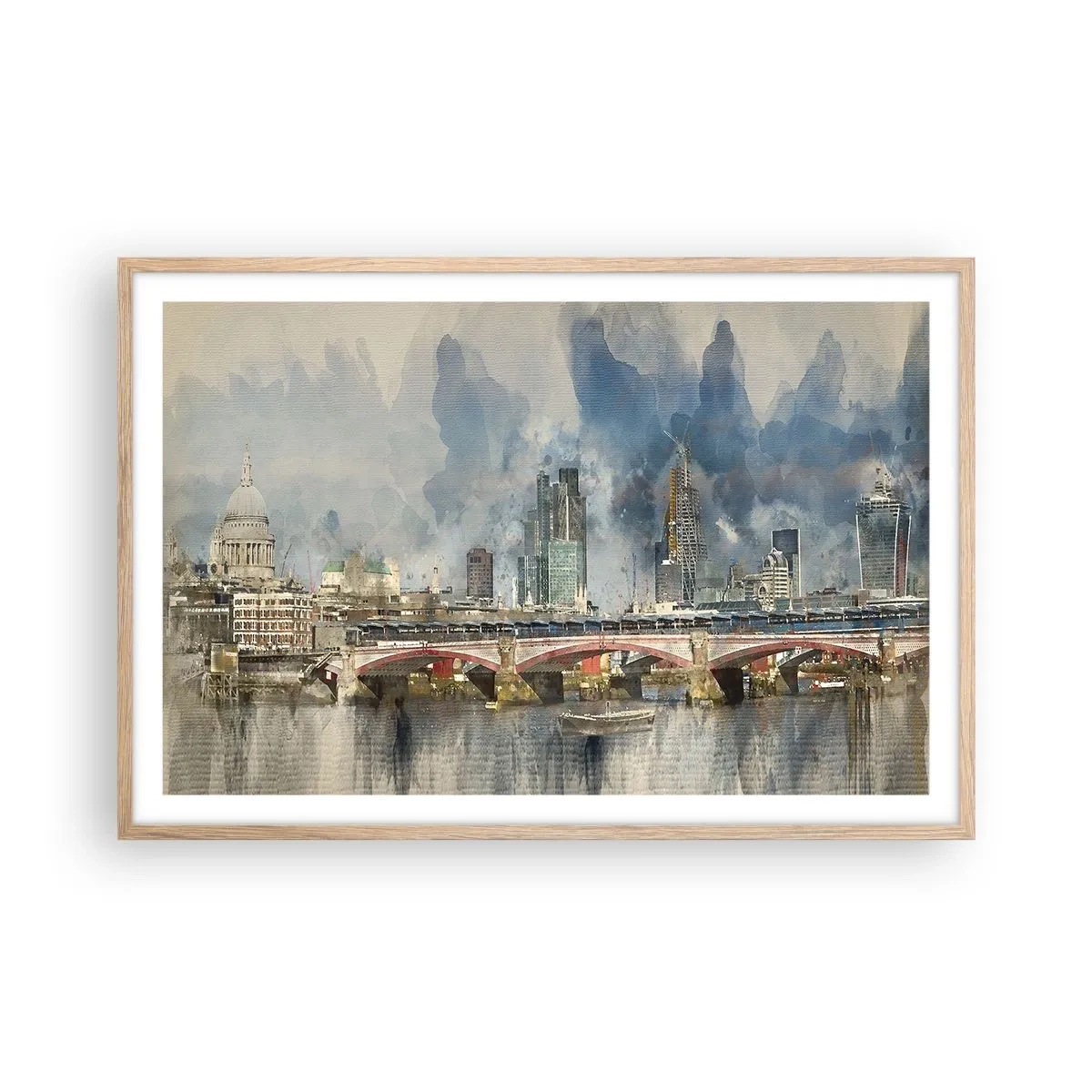 Poster in einem Rahmen aus heller Eiche - London in seiner ganzen Pracht - 91x61 cm