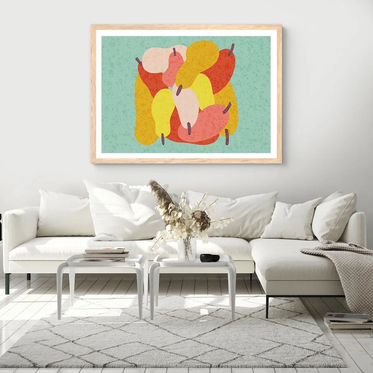 Poster in einem Rahmen aus heller Eiche - Probieren Sie die Sommersonne - 50x40 cm