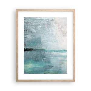 Poster in einem Rahmen aus heller Eiche - Horizontal in Blau - 40x50 cm