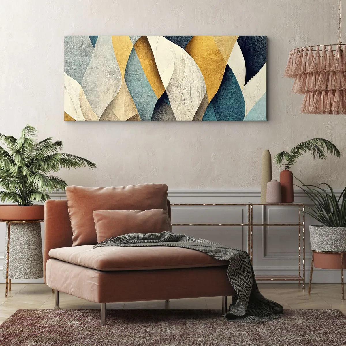 Bild auf Leinwand - Leinwandbild - Rhythmus und Welle - 90x30 cm