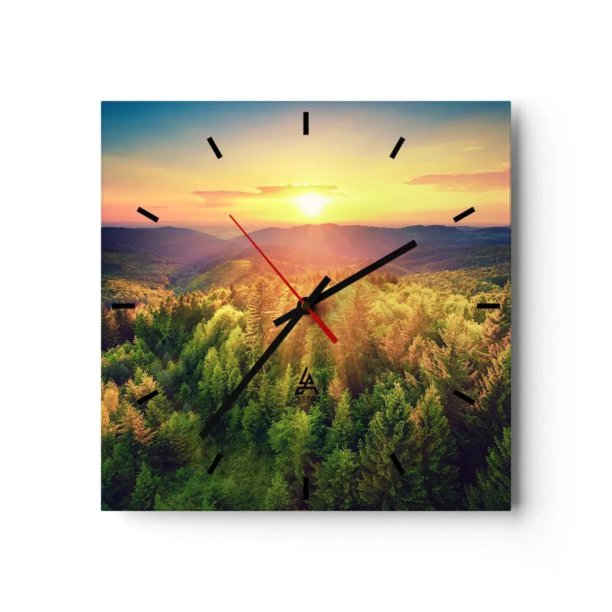 Wanduhr - Glasuhr - Scheitelpunkte und Spitzen - 40x40 cm