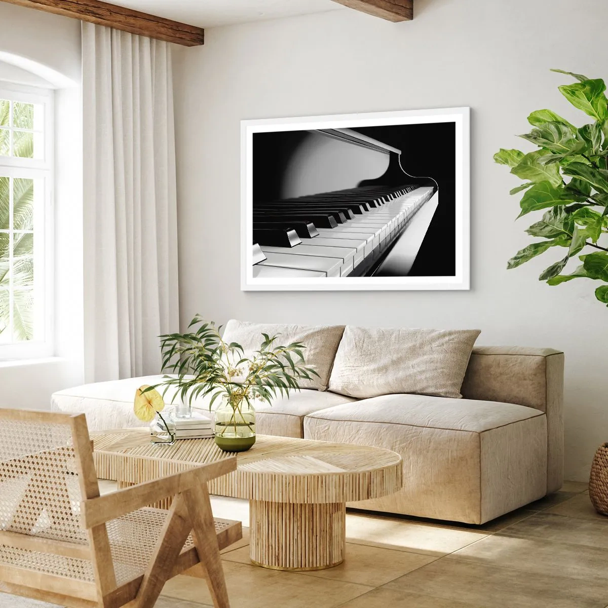 Poster in einem weißen Rahmen - Harmonie von Formen und Farben - 50x40 cm