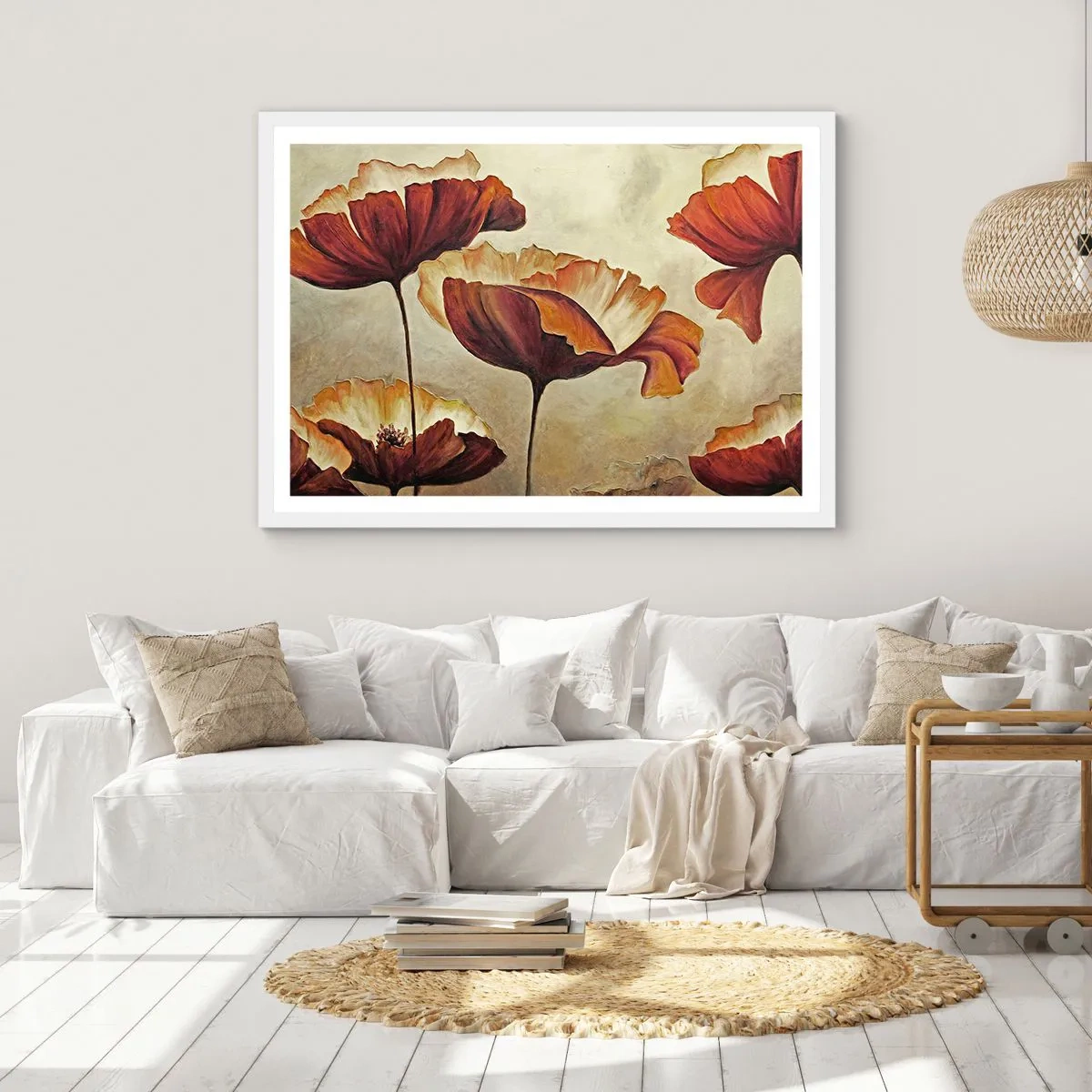 Poster in einem weißen Rahmen - Weideland - 100x70 cm