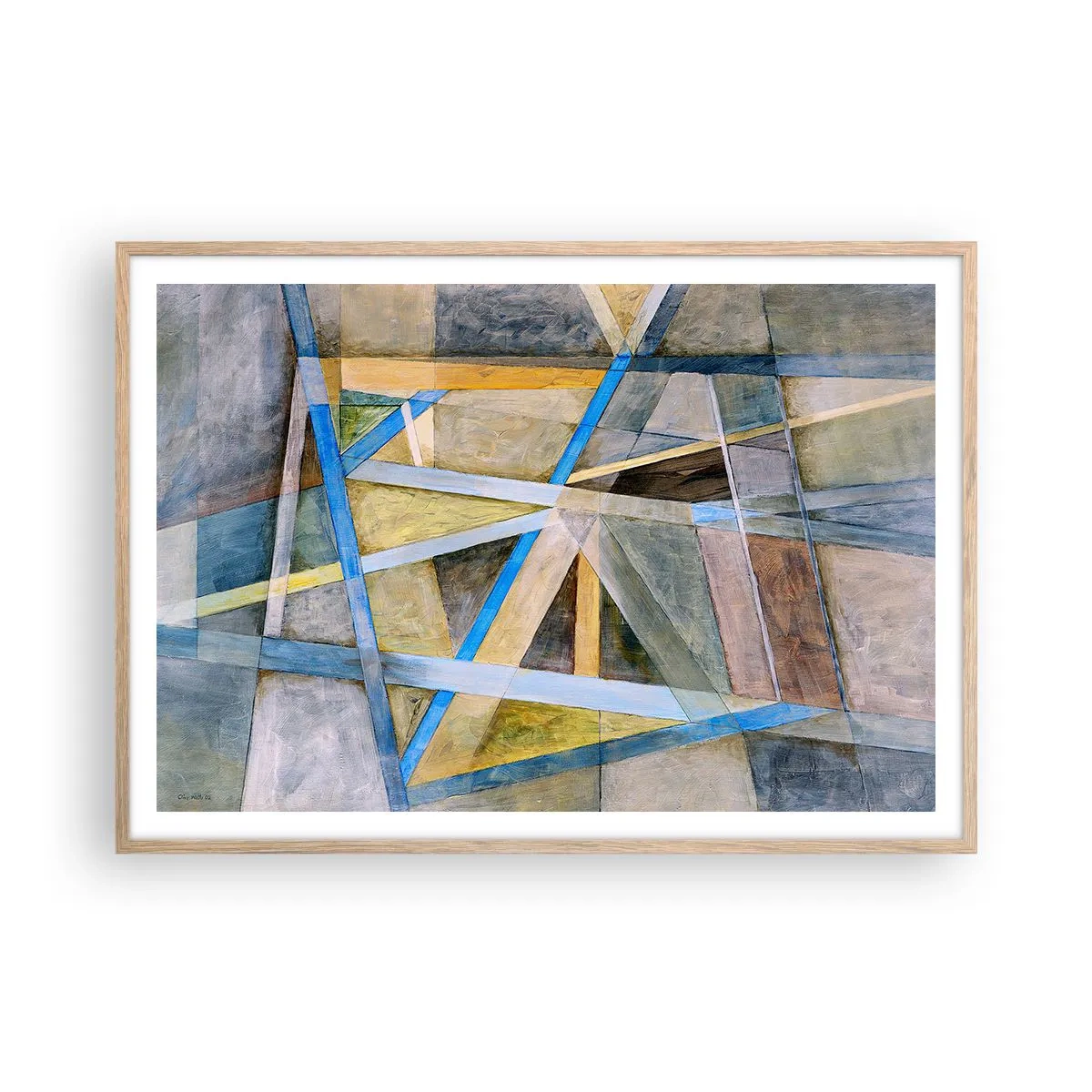 Poster in einem Rahmen aus heller Eiche - Gerade oder diagonal? - 100x70 cm