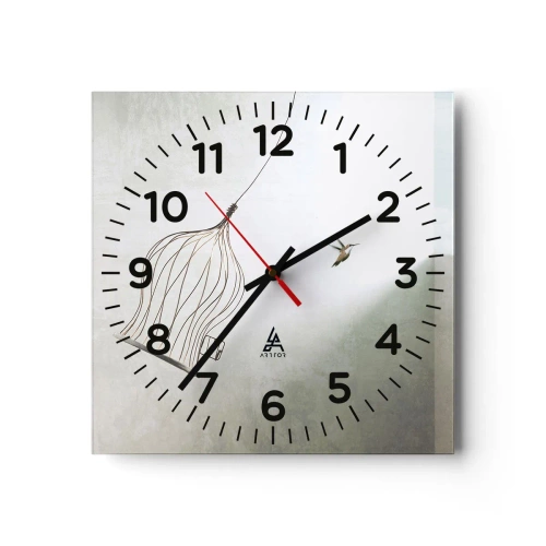 Wanduhr - Glasuhr - In seinem Element - 40x40 cm