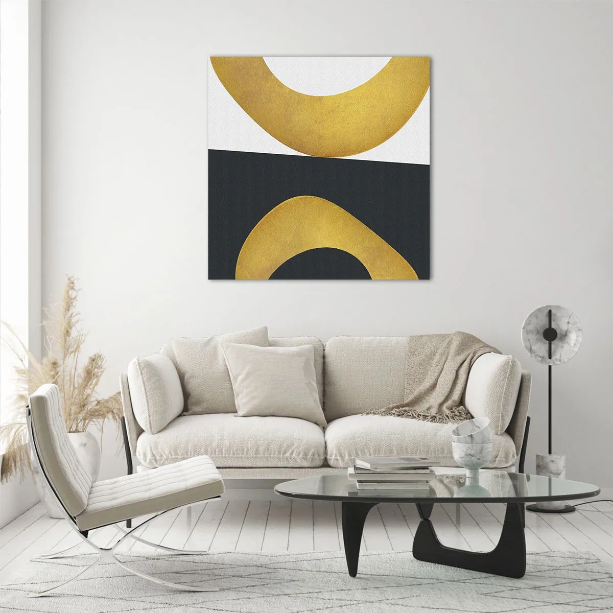 Glasbild - Bild auf glas - Erstens: Gold - 30x30 cm