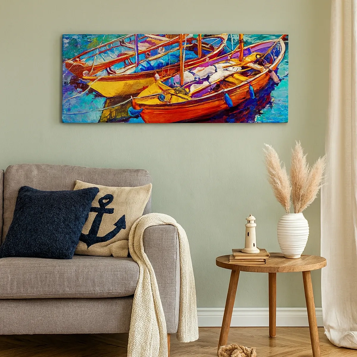 Bild auf Leinwand - Leinwandbild - Auf Wasser dick mit Farben - 30x30 cm