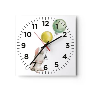 Wanduhr - Glasuhr - Ich werde auch fliegen! - 30x30 cm
