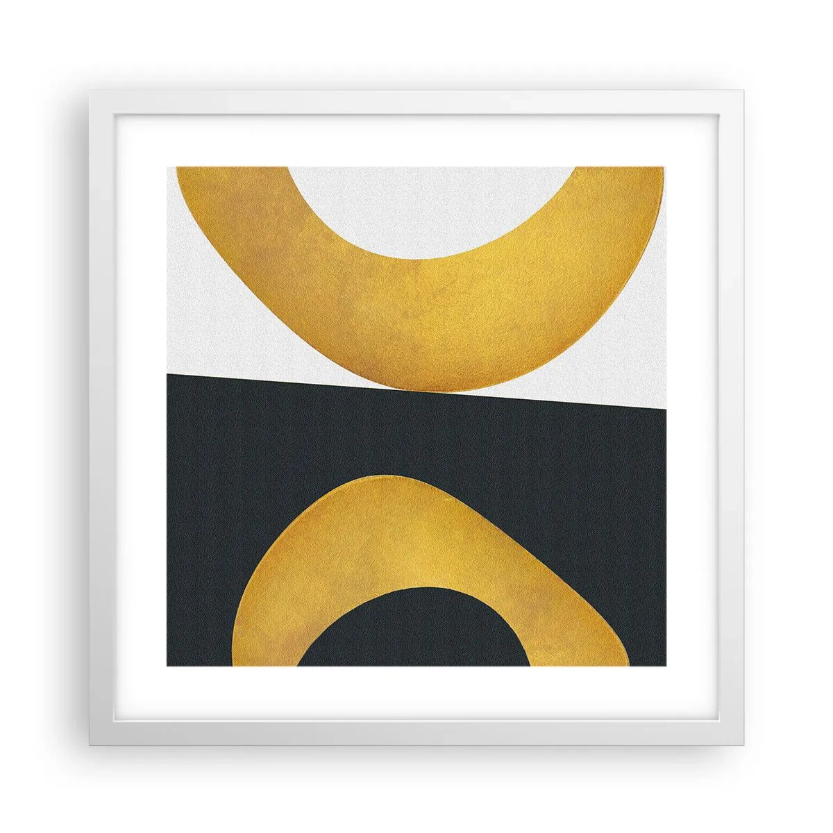 Poster in einem weißen Rahmen - Erstens: Gold - 40x40 cm