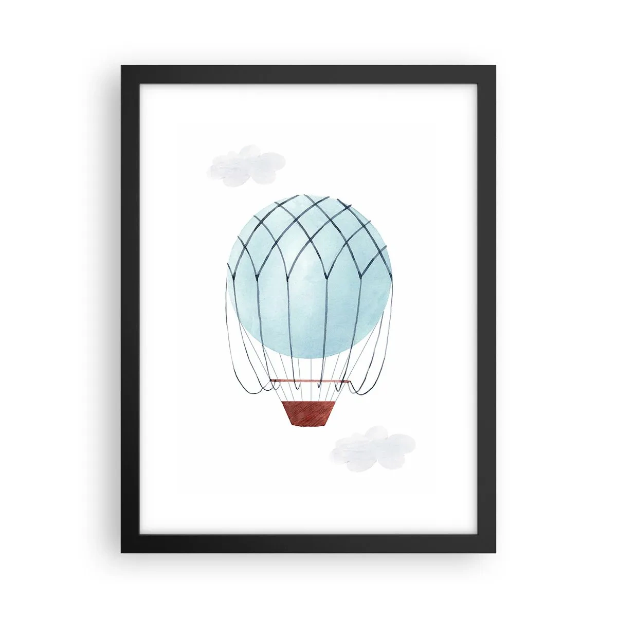 Poster in einem schwarzem Rahmen - Ganz in den Wolken - 30x40 cm