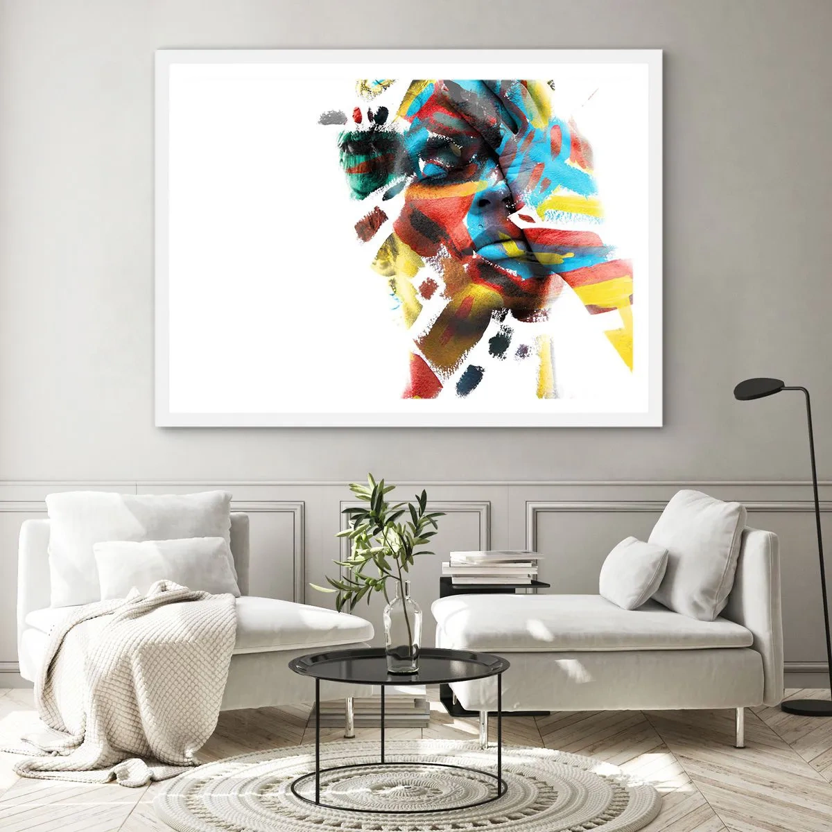 Poster in einem weißen Rahmen - Eine bunte Persönlichkeit - 70x50 cm