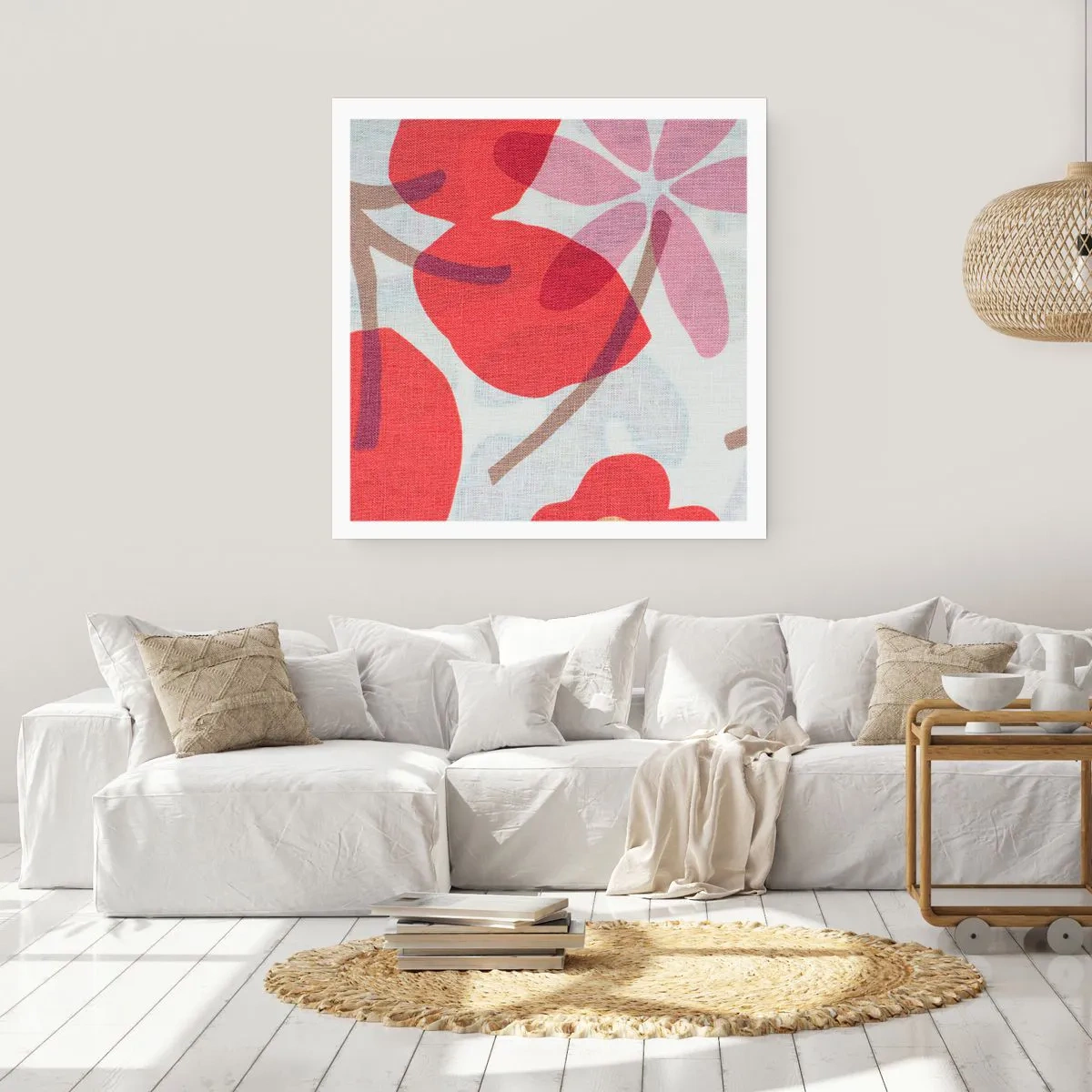 Poster - Blumenarrangement in Rosa - 50x50 cm