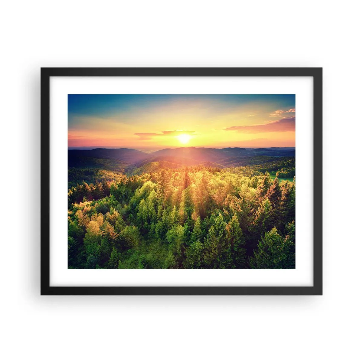 Poster in einem schwarzem Rahmen - Scheitelpunkte und Spitzen - 50x40 cm