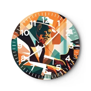 Wanduhr - Glasuhr - Alles vom Jazz - 40x40 cm