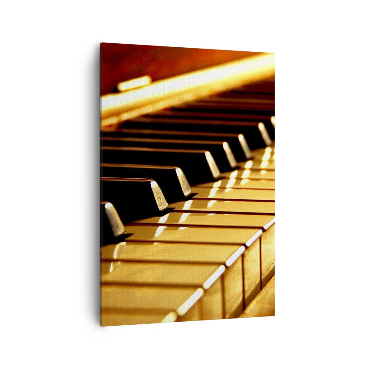 Bild auf Leinwand - Leinwandbild - Klaviertastatur in goldener Beleuchtung - 70x100cm - Endlose Möglichkeiten - Moderne Wanddekoration für Wohnzimmer und Schlafzimmer ARTTOR