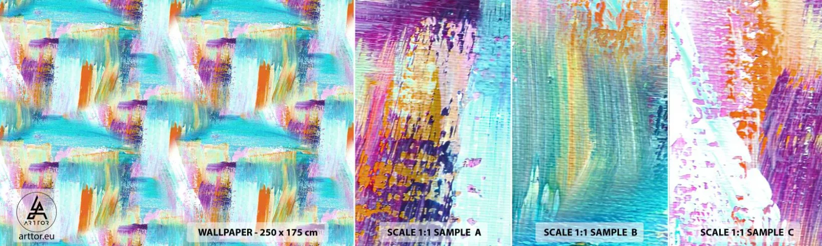 Fototapeten Muster Selbstklebend Deluxe Sticker - Fröhlicher Labyrinth-Liner - Abstraktion, Stück, Malerei - 100x30 cm