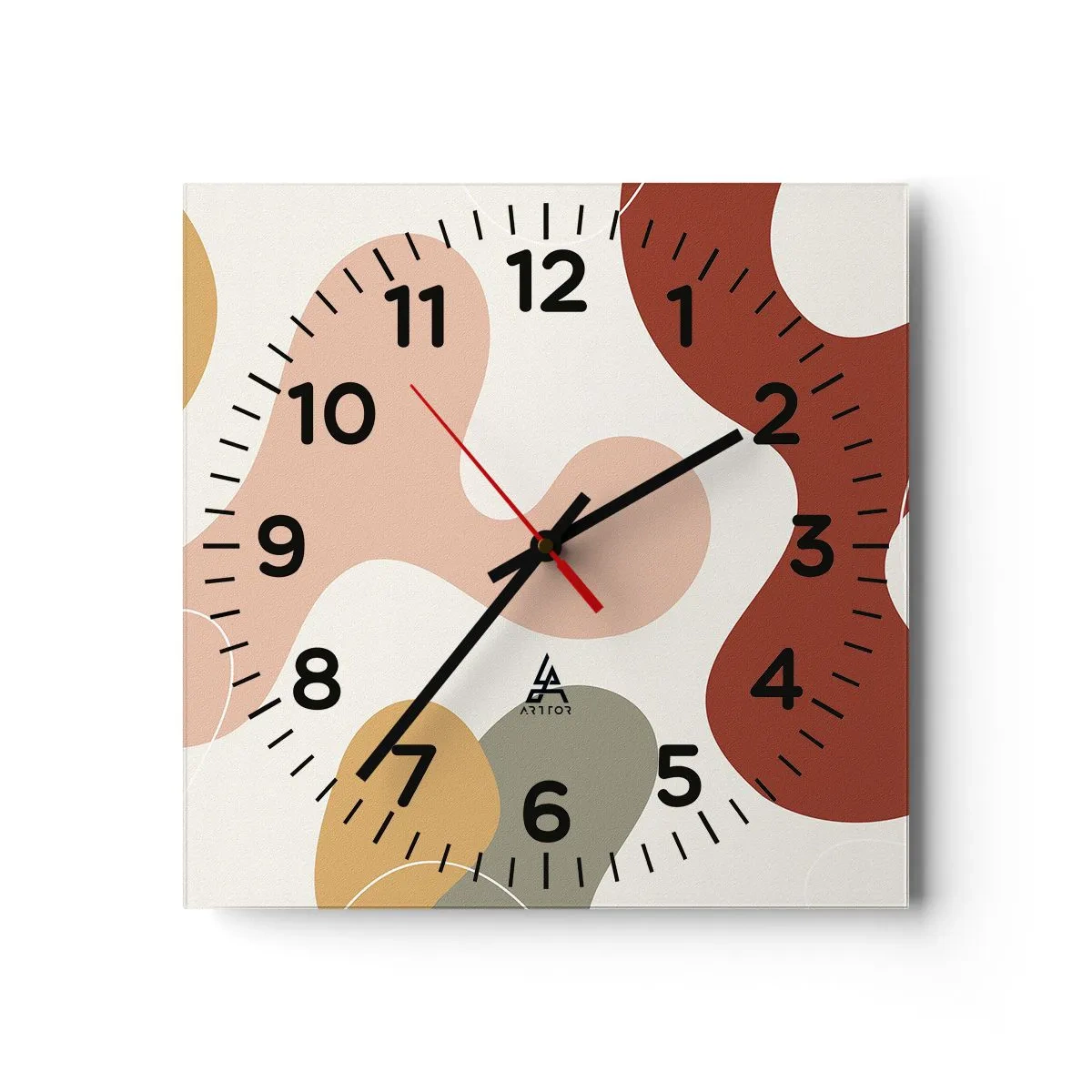 Wanduhr - Glasuhr - Kringel oder Schnörkel? - 30x30 cm