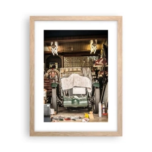 Poster in einem Rahmen aus heller Eiche - Zurück in die Vergangenheit - 30x40 cm