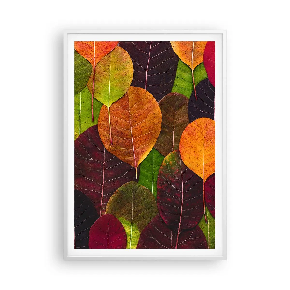 Poster in einem weißen Rahmen - Herbstmosaik - 70x100 cm