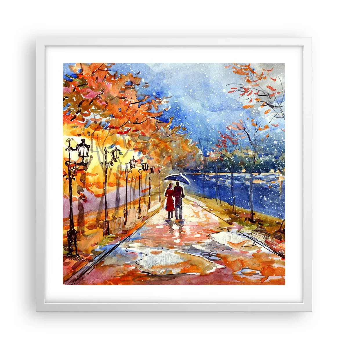 Poster in einem weißen Rahmen - Gemeinsam bis an die Grenze der Zeit - 50x50 cm