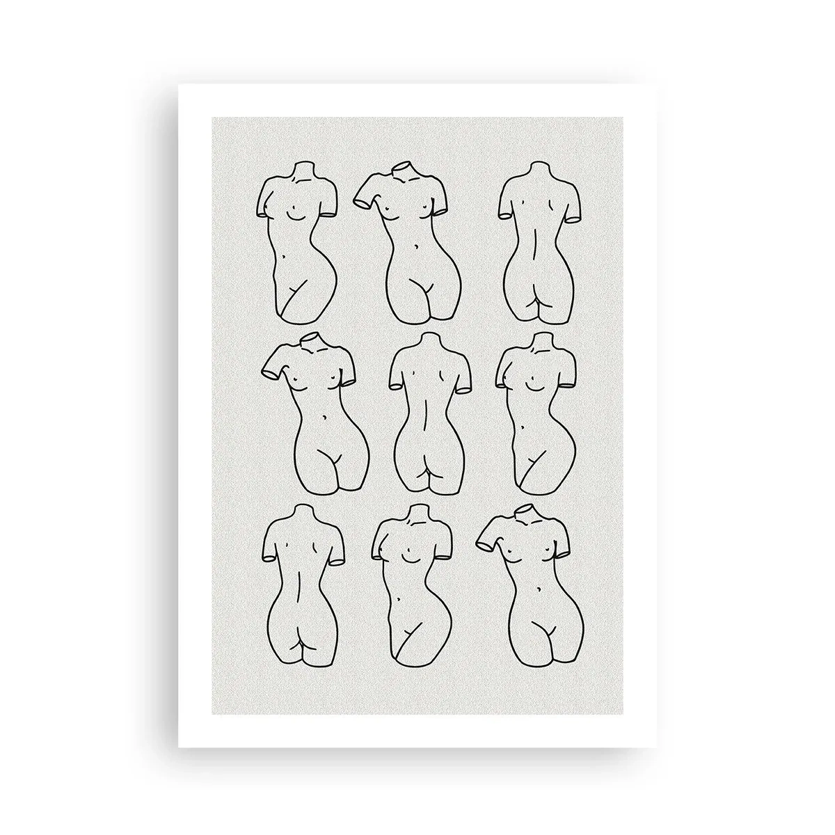 Poster - Eine minimalistische Illustration weiblicher Silhouetten in schwarzen Umrissen. - 50x70cm - Nur Venus - Moderne Wanddekoration für Wohnzimmer und Schlafzimmer ARTTOR