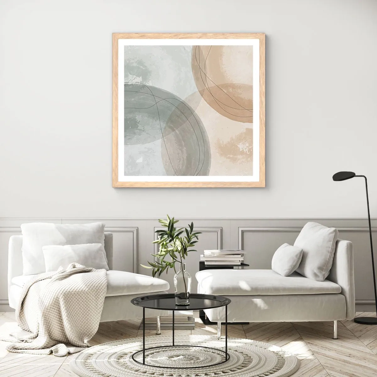 Poster in einem Rahmen aus heller Eiche - Welten durchdringen - 50x50 cm