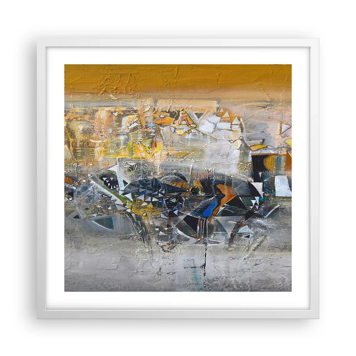 Poster in einem weißen Rahmen - Alles wird gut - 50x50 cm