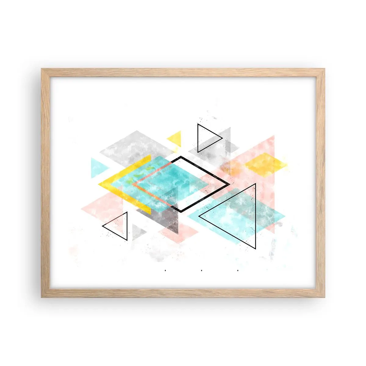 Poster in einem Rahmen aus heller Eiche - Geometrisches Spiel - 50x40 cm