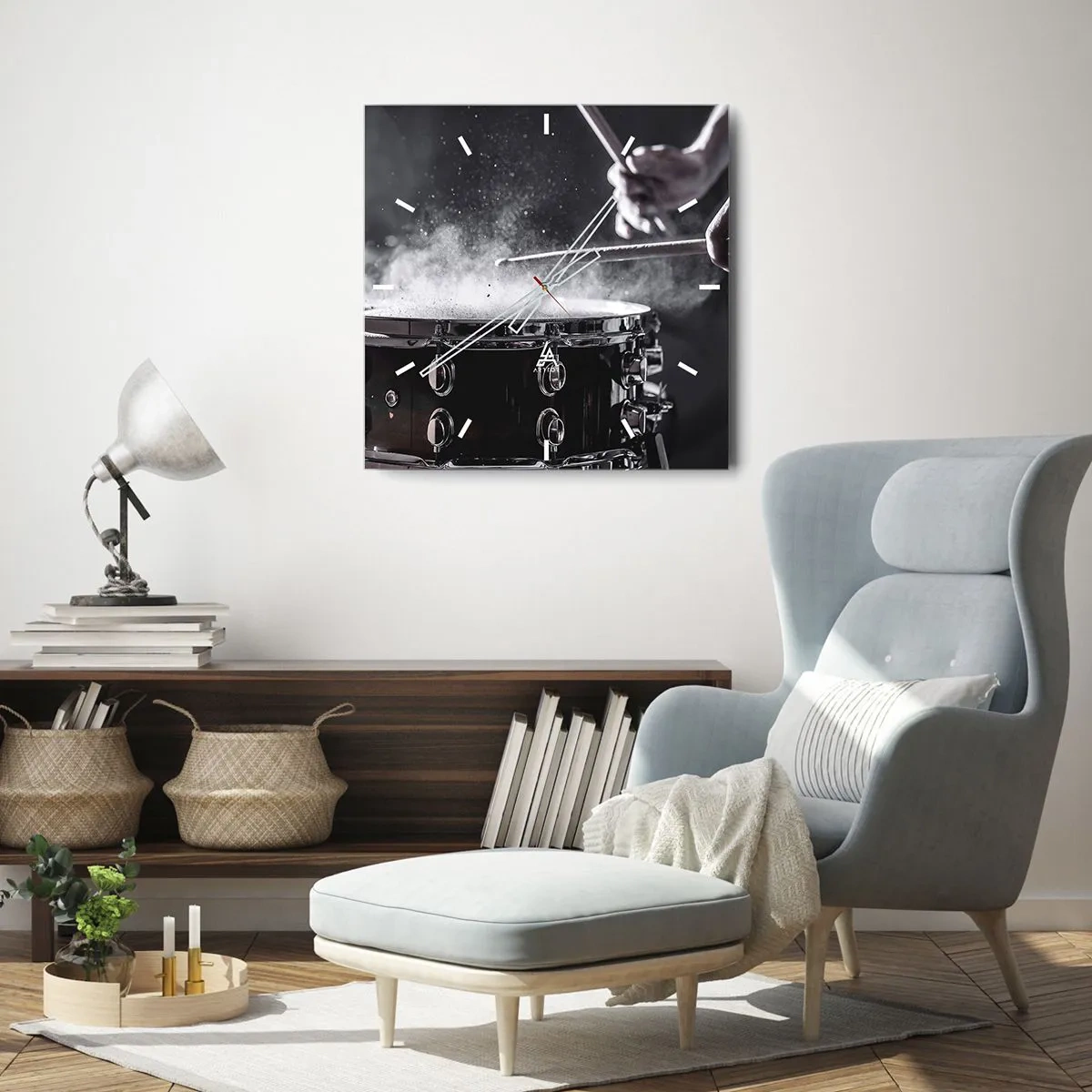 Wanduhr - Glasuhr - Der Puls der Musik - 30x30 cm