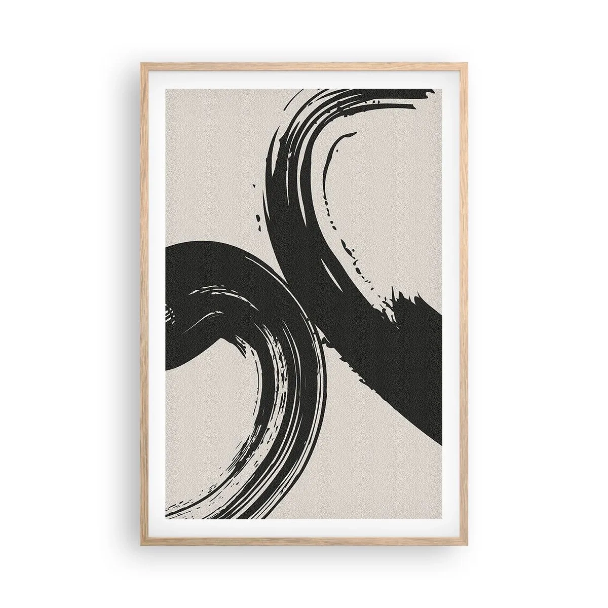 Poster in einem Rahmen aus heller Eiche - Ausladend und kreisförmig - 61x91 cm