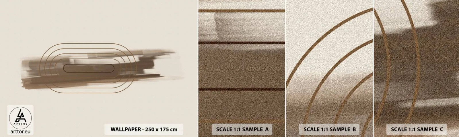 Fototapetenmuster Standard Eco - Ein Hauch von Grau - Abstraktion, Stück, Moderne Kunst - 100x30 cm