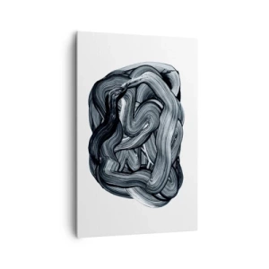 Bild auf Leinwand - Leinwandbild - Abstrakte Komposition in Grautönen - 80x120cm - Es ist nicht so einfach - Moderne Wanddekoration für Wohnzimmer und Schlafzimmer ARTTOR