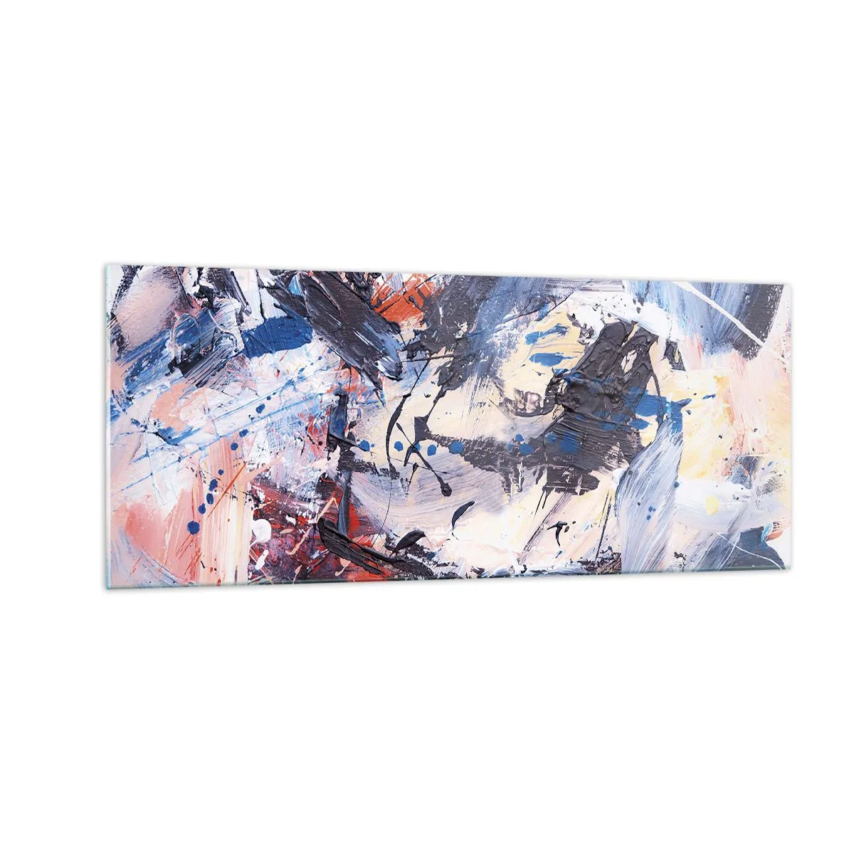 Glasbild - Bild auf glas - Verrückter Tanz der Abstraktion - 100x40 cm
